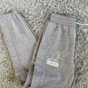 Kangol Gray Snap-Button Joggers